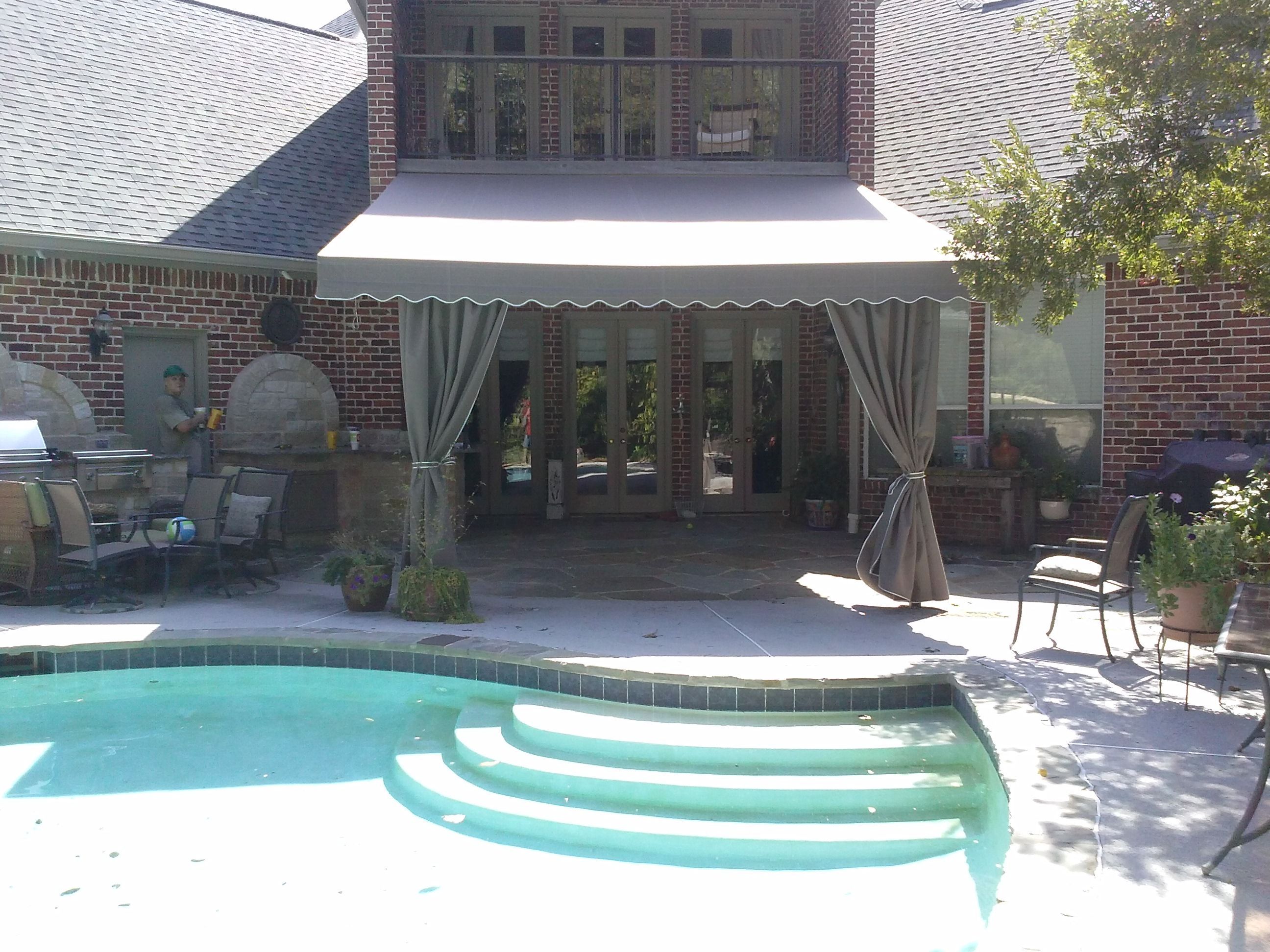 Pool side residential awning