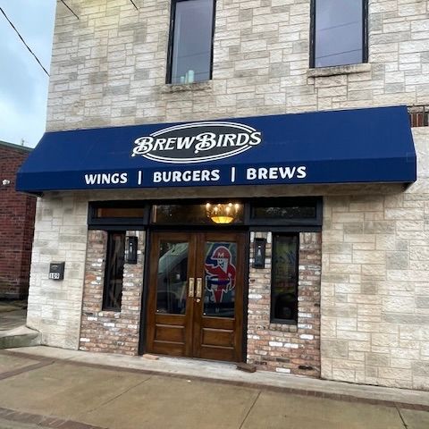 Completed awning for a satisfied customer
